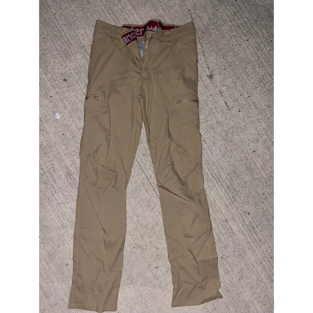 Wrangler ATG All Terrain Gear Mens Khaki Cargo Pants Straight Leg Outdoor Hiking